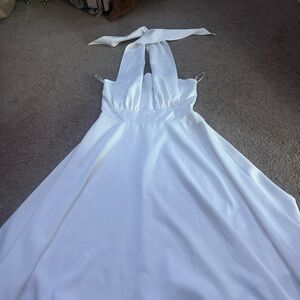 Amazon White Backless Halter Dress